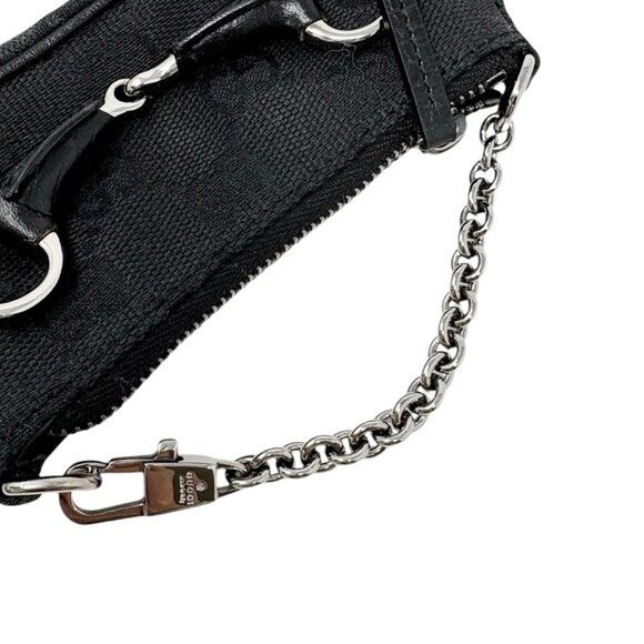GUCCI Vintage GG Monogram Horsebit Micro Pouch Coin Purse Black Silver [106221] - Picture 12 of 13